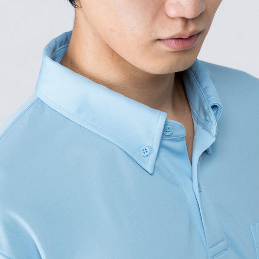 グリマー 4.4オンス ドライボタンダウン長袖ポロシャツ