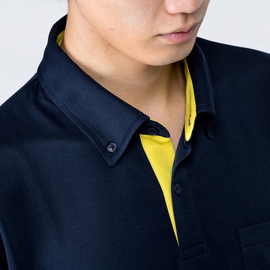 グリマー 4.4オンス ドライレイヤードボタンダウンポロシャツ