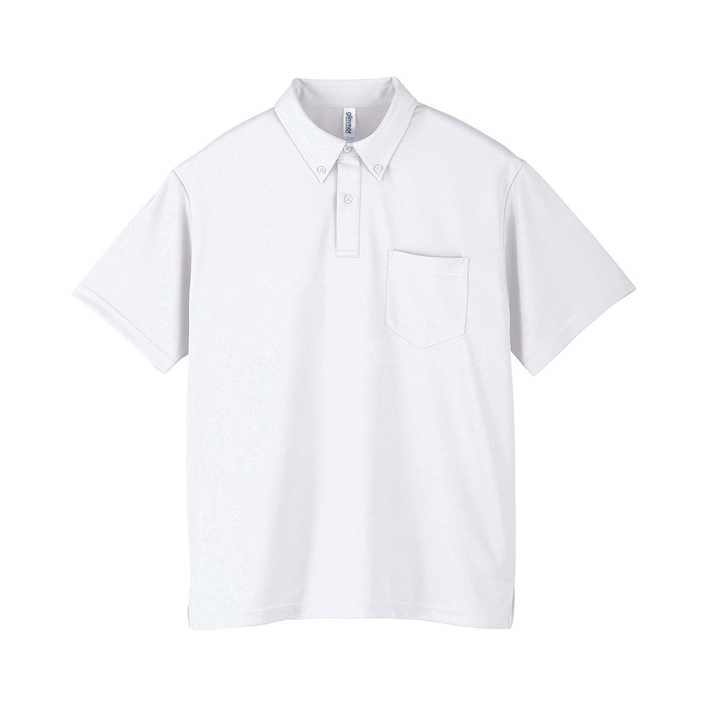 グリマー 4.4オンス ドライボタンダウンポロシャツ