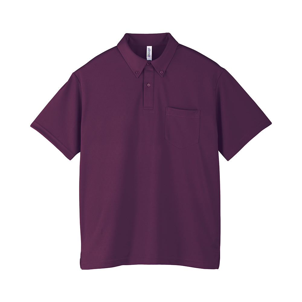 グリマー 4.4オンス ドライボタンダウンポロシャツ