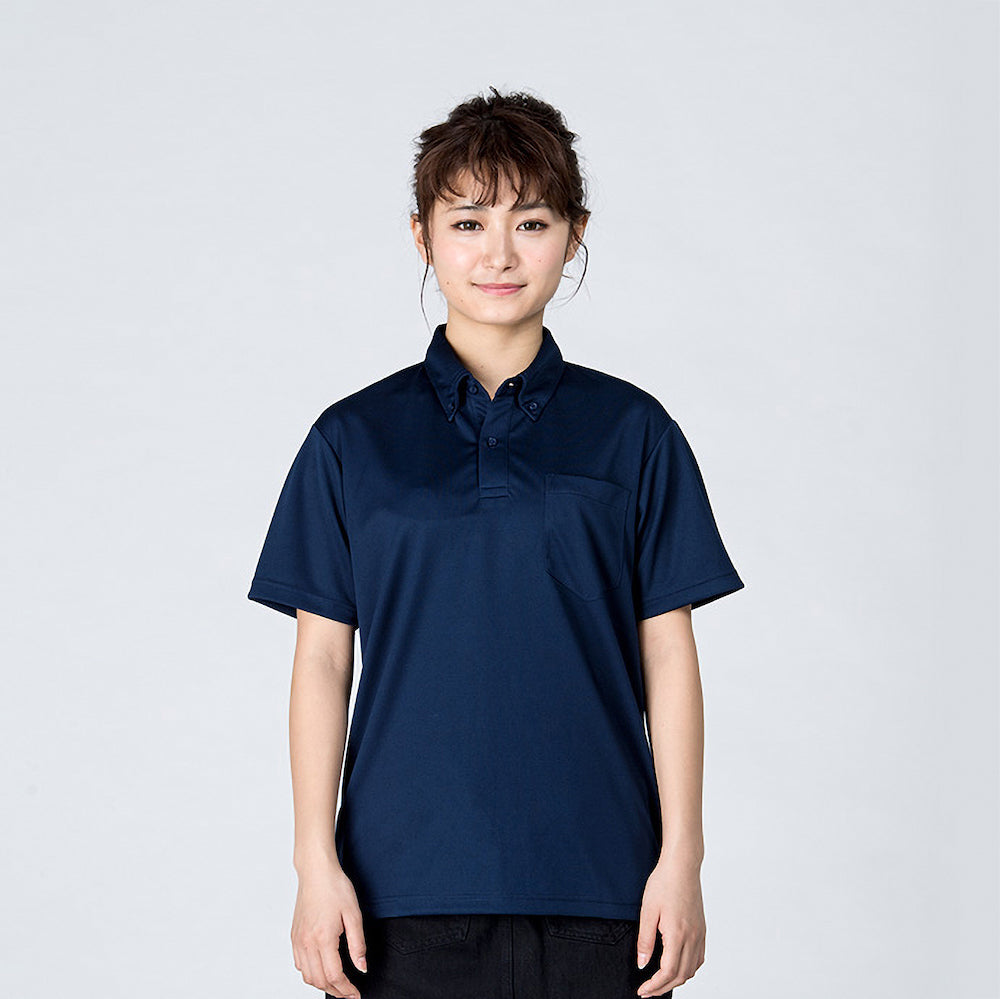 グリマー 4.4オンス ドライボタンダウンポロシャツ