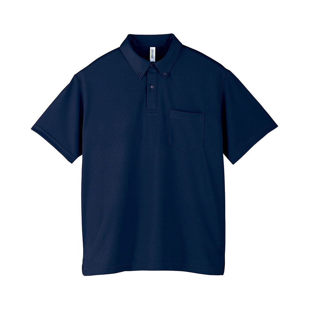 グリマー 4.4オンス ドライボタンダウンポロシャツ