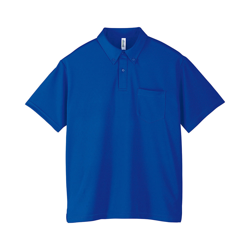 グリマー 4.4オンス ドライボタンダウンポロシャツ