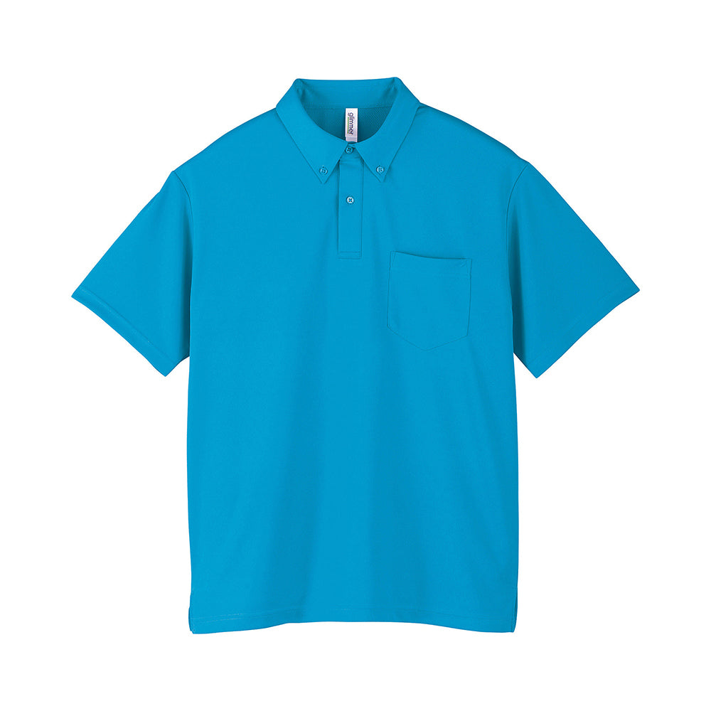 グリマー 4.4オンス ドライボタンダウンポロシャツ