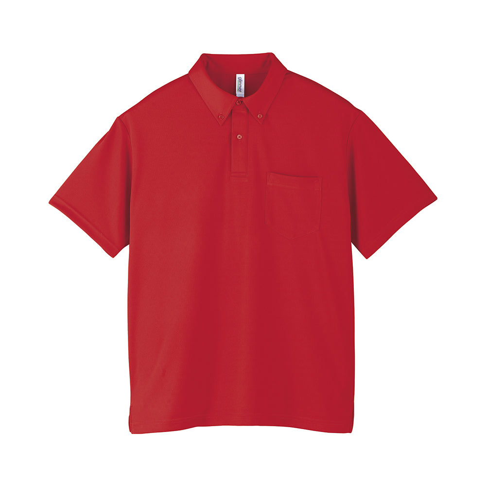 グリマー 4.4オンス ドライボタンダウンポロシャツ