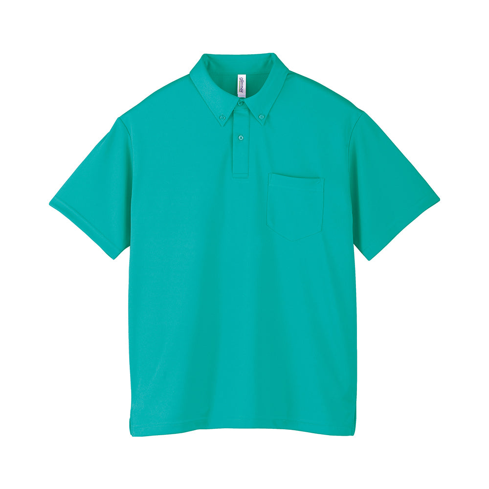 グリマー 4.4オンス ドライボタンダウンポロシャツ