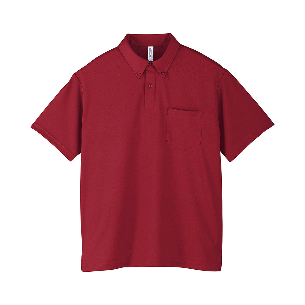 グリマー 4.4オンス ドライボタンダウンポロシャツ