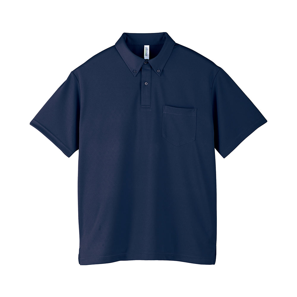 グリマー 4.4オンス ドライボタンダウンポロシャツ