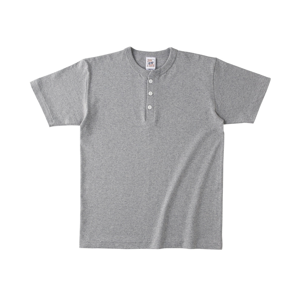 クロス&ステッチ 6.2オンス オープンエンドマックスウェイトヘンリーネックTシャツ